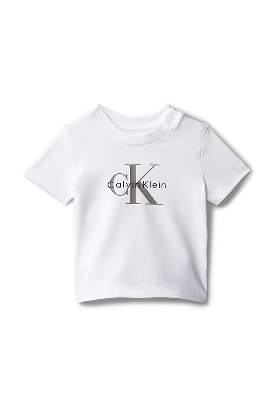 Calvin Klein Jeans t-shirt z bawełną niemowlęcy z elastanem biały IN0IN00334.PPY2