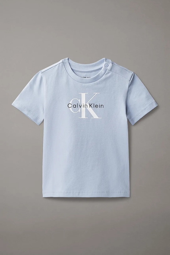 Calvin Klein Jeans t-shirt z bawełną niemowlęcy z elastanem niebieski IN0IN00334.PPY2