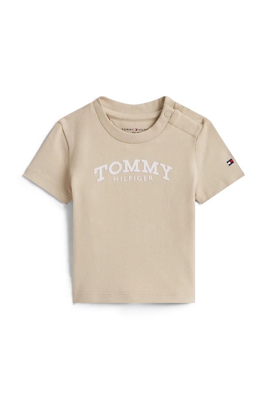 Tommy Hilfiger t-shirt niemowlęcy aplikacja beżowy KN0KN02146.PPY2