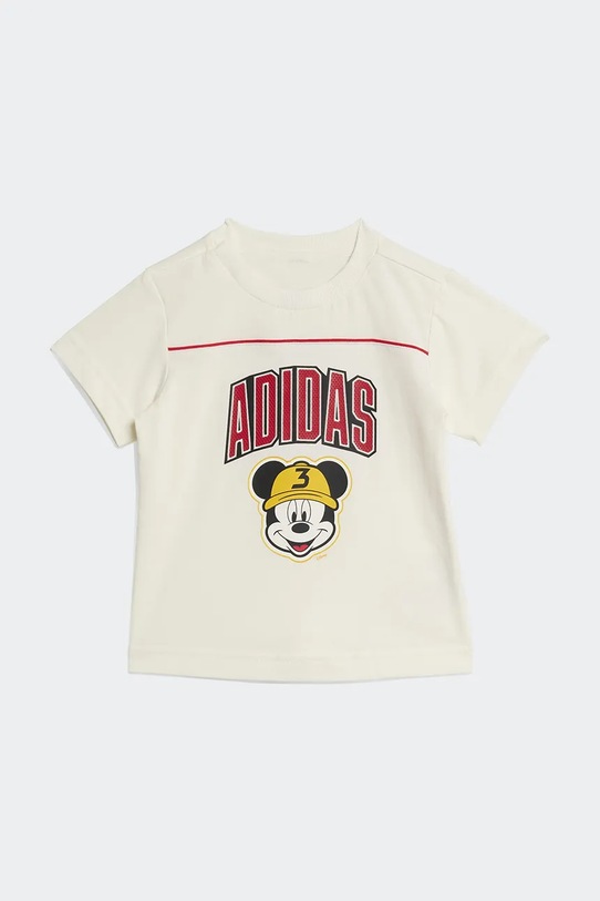 adidas t-shirt bawełniany dziecięcy DISNEY nadruk beżowy JZ7679