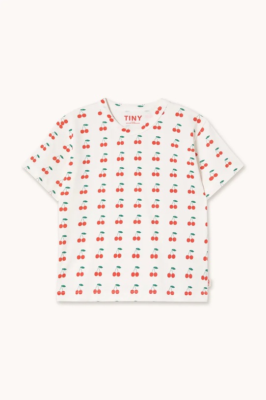 Tinycottons t-shirt bawełniany dziecięcy CHERRIES KNITTED TEE SS26.018 biały SS26