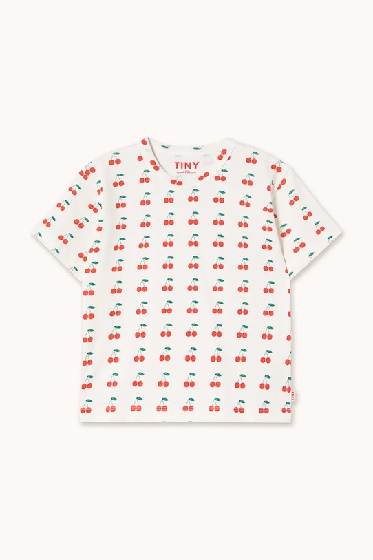 Tinycottons t-shirt bawełniany dziecięcy CHERRIES KNITTED TEE SS26.018 biały SS26