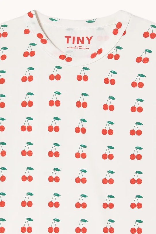 Tinycottons t-shirt bawełniany dziecięcy CHERRIES KNITTED TEE biały SS26.018