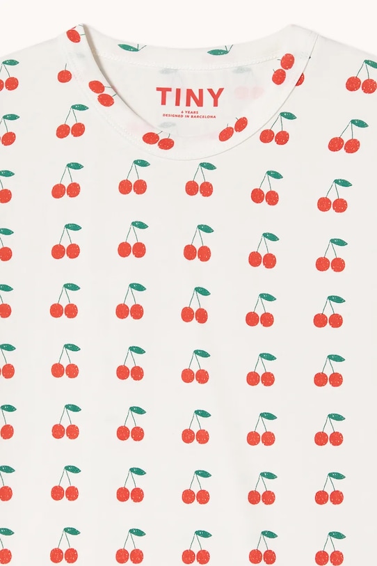 Tinycottons t-shirt bawełniany dziecięcy CHERRIES KNITTED TEE biały SS26.018