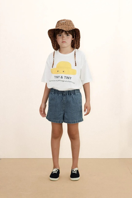 Tinycottons t-shirt bawełniany dziecięcy TINY HAT GRAPHIC TEE SS26.036 biały