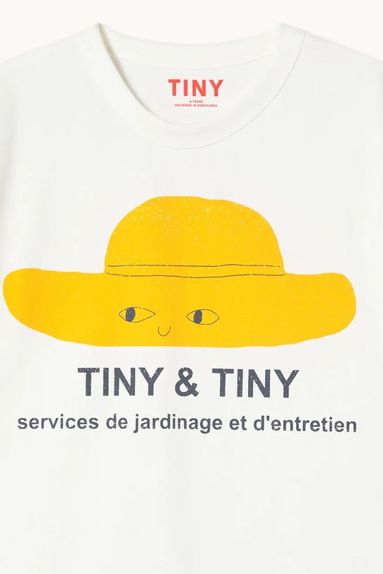 Tinycottons t-shirt bawełniany dziecięcy TINY HAT GRAPHIC TEE biały SS26.036