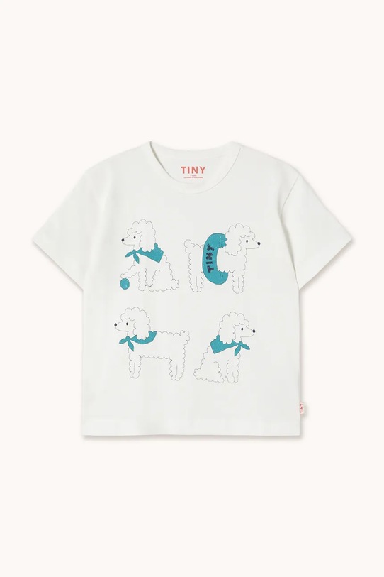 Tinycottons t-shirt bawełniany dziecięcy POODLE GRAPHIC TEE nadruk biały SS26.038
