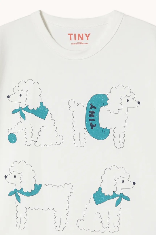 Chłopiec Tinycottons t-shirt bawełniany dziecięcy POODLE GRAPHIC TEE SS26.038 biały