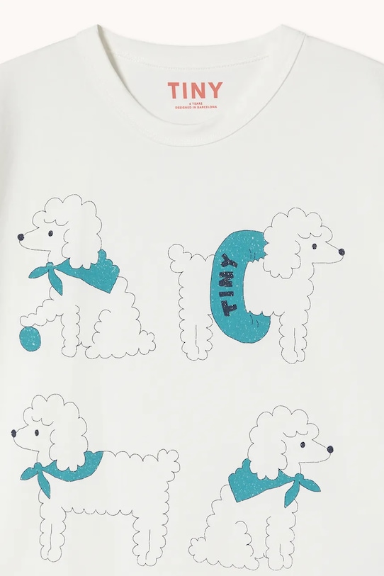 Chłopiec Tinycottons t-shirt bawełniany dziecięcy POODLE GRAPHIC TEE SS26.038 biały