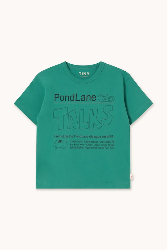 Tinycottons t-shirt bawełniany dziecięcy PONDLANE GRAPHIC TEE SS26.045 zielony SS26