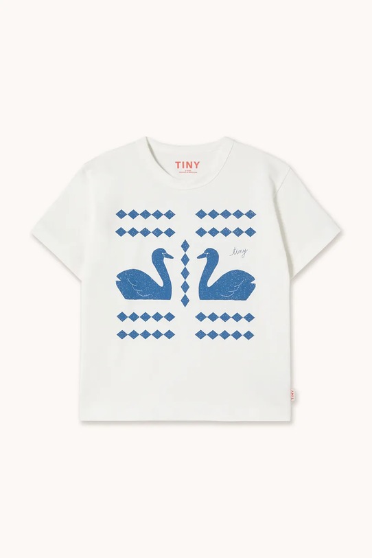 Tinycottons t-shirt bawełniany dziecięcy SWANS DIAMONDS GRAPHIC TEE SS26.059 biały SS26