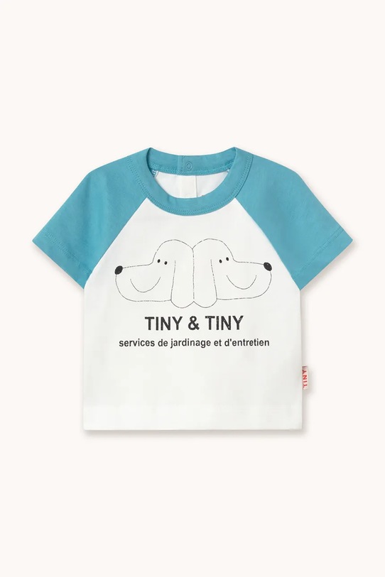 Tinycottons t-shirt bawełniany niemowlęcy TINY&TINY GRAPHIC BABY TEE nadruk biały SS26.066