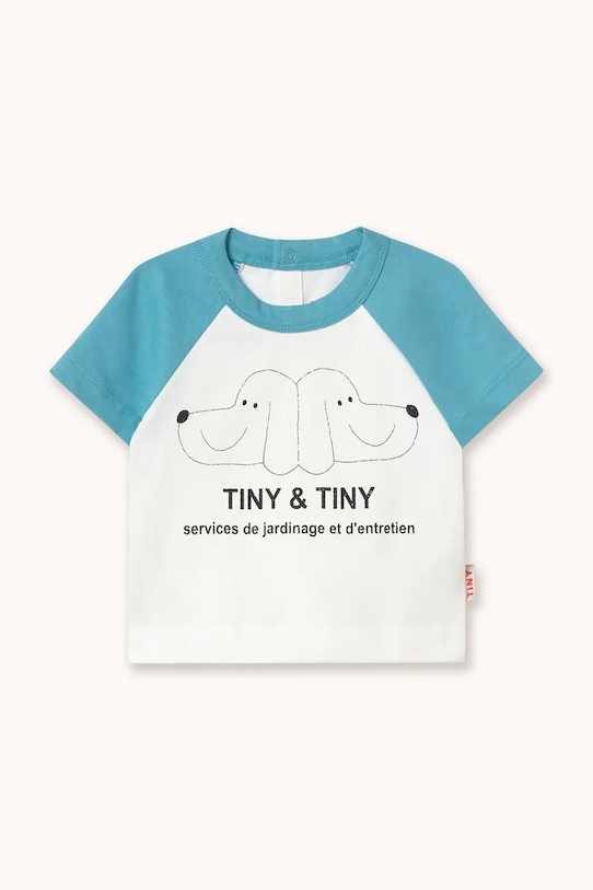 Tinycottons t-shirt bawełniany niemowlęcy TINY&TINY GRAPHIC BABY TEE nadruk biały SS26.066