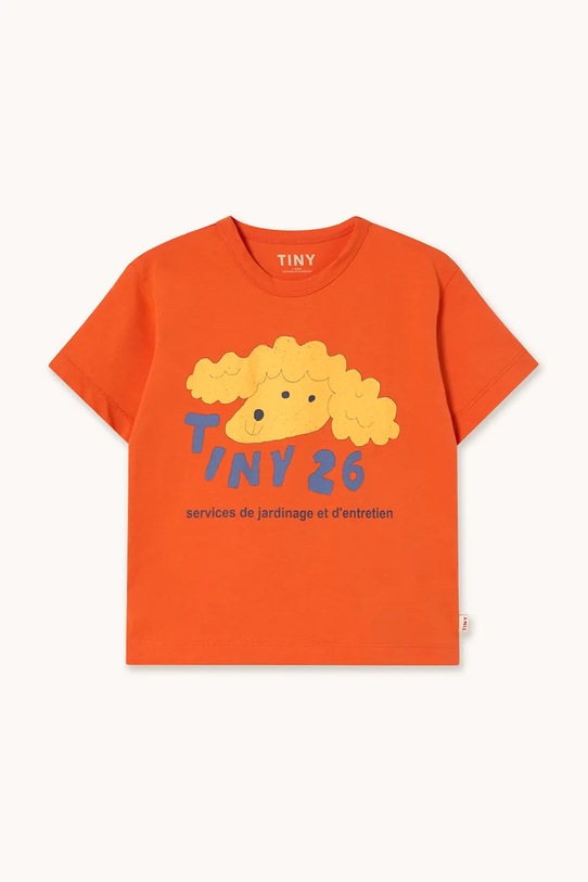 Tinycottons t-shirt bawełniany dziecięcy YELLOW DOG GRAPHIC TEE nadruk pomarańczowy SS26.085