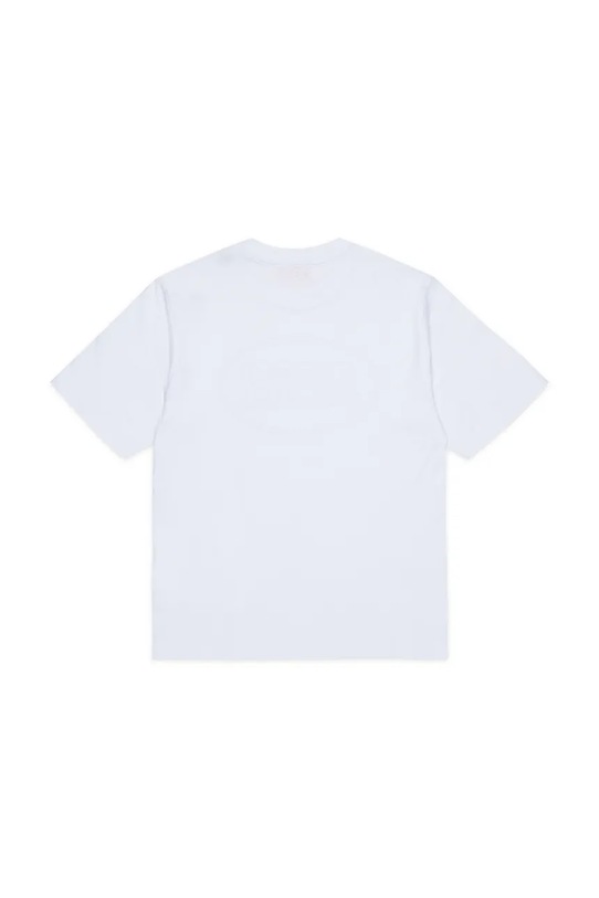 Παιδικό βαμβακερό μπλουζάκι Diesel TCIRCLE OVER T-SHIRT J02582.0GRAI λευκό SS26