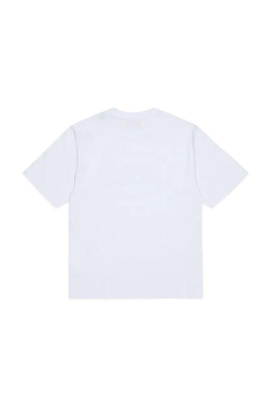 Diesel t-shirt bawełniany dziecięcy TCIRCLE OVER T-SHIRT J02582.0GRAI biały SS26