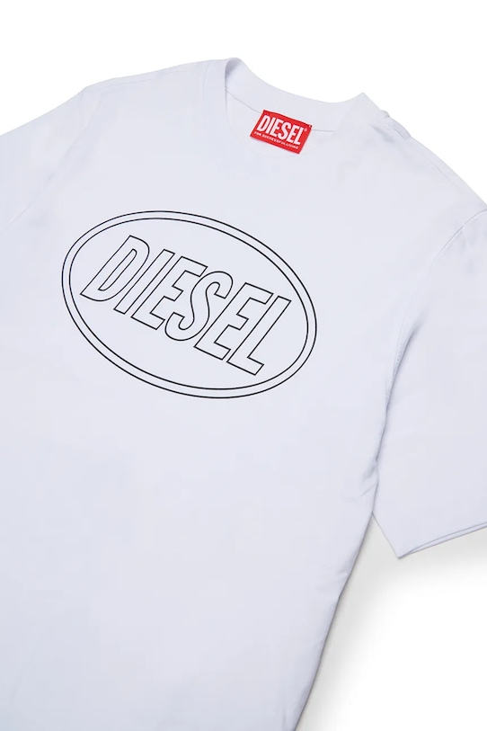 Chłopiec Diesel t-shirt bawełniany dziecięcy TCIRCLE OVER T-SHIRT J02582.0GRAI biały