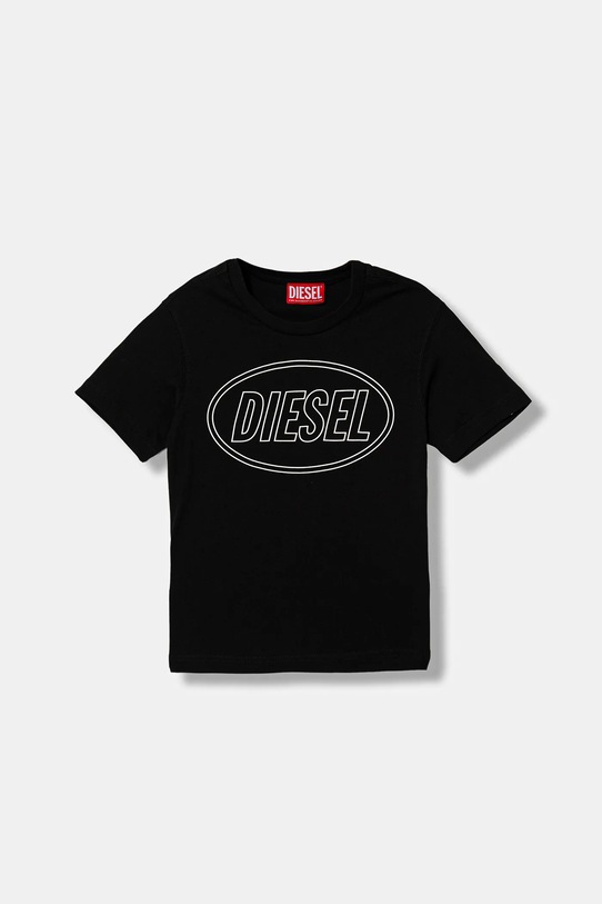 Diesel t-shirt bawełniany dziecięcy TCIRCLE OVER T-SHIRT nadruk czarny J02582.0GRAI