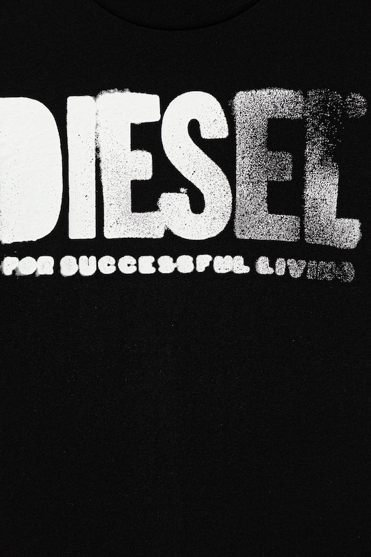 Chłopiec Diesel t-shirt bawełniany dziecięcy THIDE OVER T-SHIRT J02587.0GRAI czarny