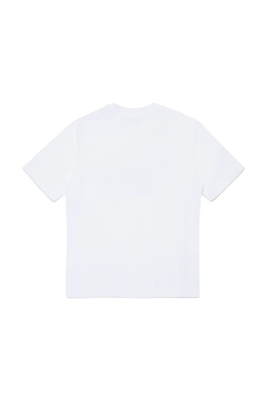 Παιδικό βαμβακερό μπλουζάκι Diesel TVALE OVER T-SHIRT J02601.00YI9 λευκό SS26