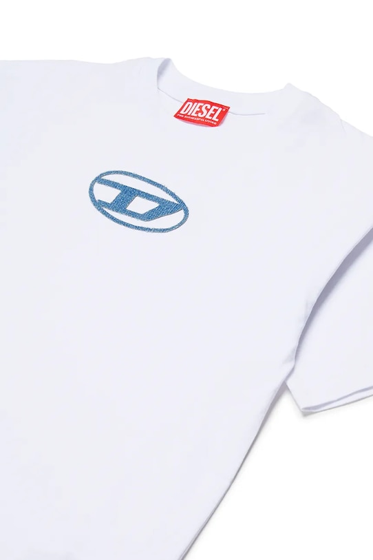 Chłopiec Diesel t-shirt bawełniany dziecięcy TLOGY OVER T-SHIRT J02590.0GRAI biały