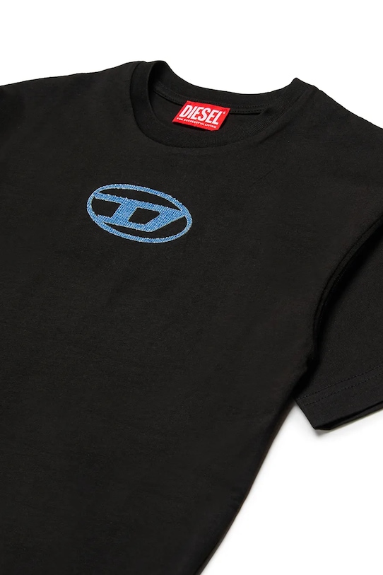 Chłopiec Diesel t-shirt bawełniany dziecięcy TLOGY OVER T-SHIRT J02590.0GRAI czarny