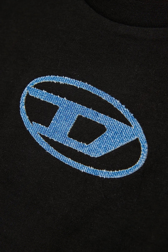 Diesel t-shirt bawełniany dziecięcy TLOGY OVER T-SHIRT czarny J02590.0GRAI