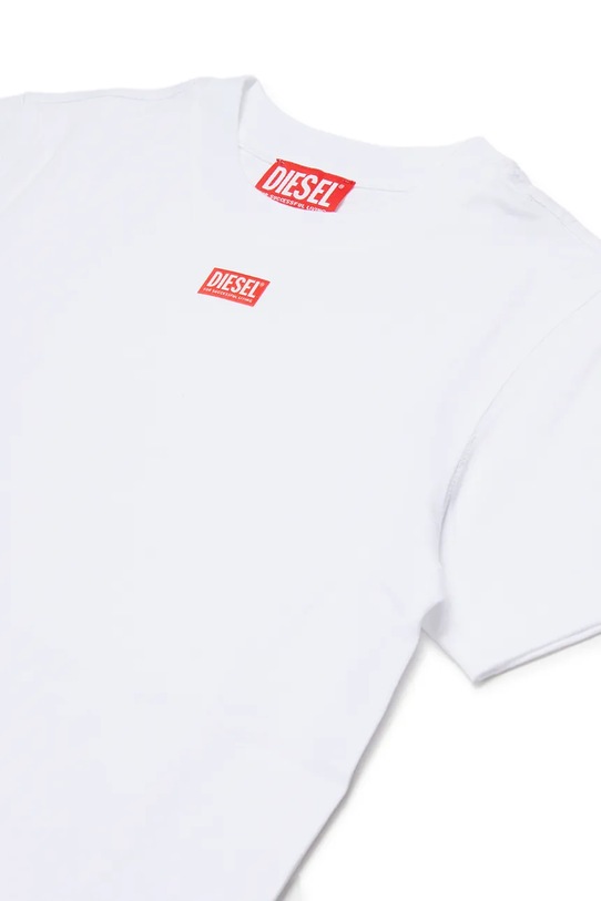 Chłopiec Diesel t-shirt bawełniany dziecięcy TJUSTR7 T-SHIRT J02770.0CATM biały