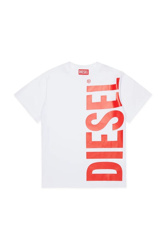Diesel t-shirt bawełniany dziecięcy MTOMS OVER T-SHIRTS nadruk biały J02737.00YI9