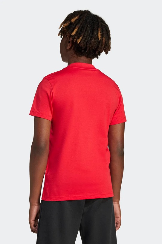 adidas t-shirt bawełniany dziecięcy czerwony JC9664