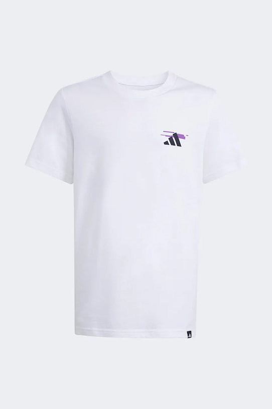 adidas t-shirt bawełniany dziecięcy KA0532 biały SS26
