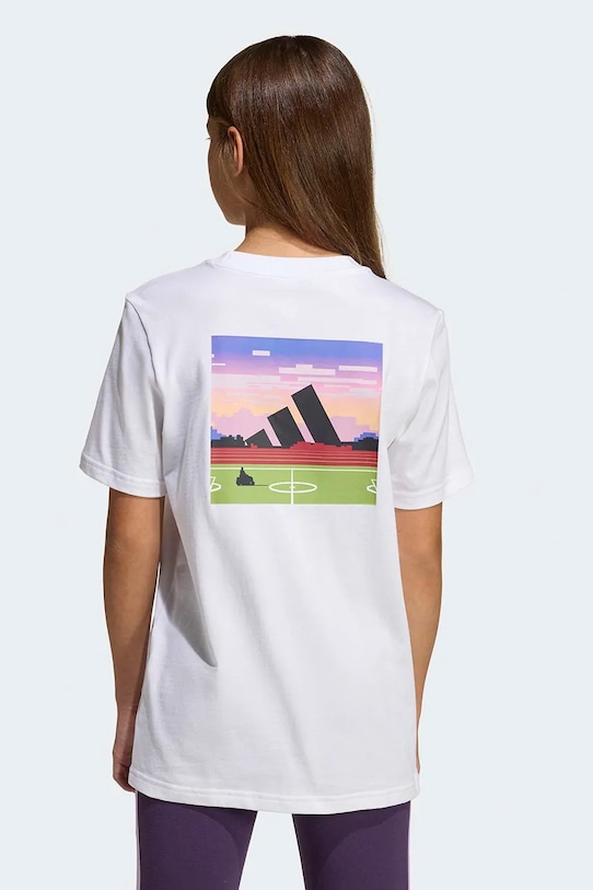 adidas t-shirt bawełniany dziecięcy KA0532 biały
