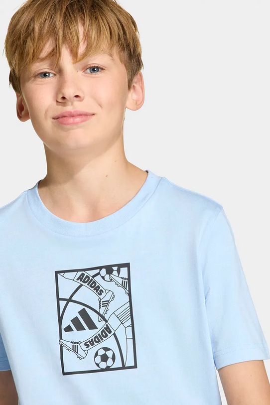 Παιδικό βαμβακερό μπλουζάκι adidas KA0545 μπλε