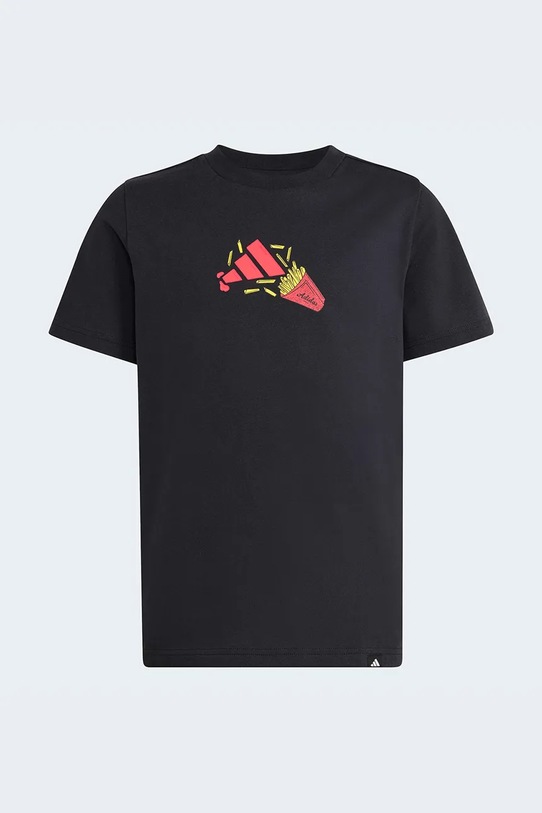 adidas t-shirt bawełniany dziecięcy KA0537 czarny SS26