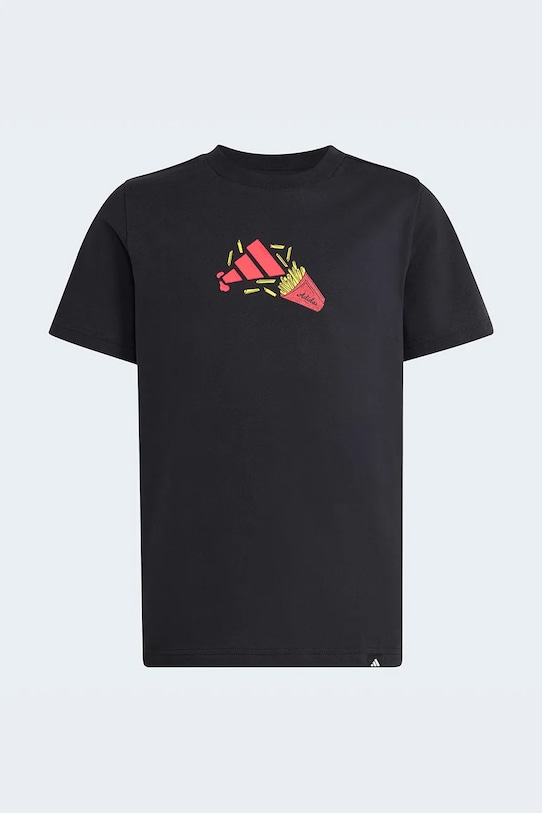 adidas t-shirt bawełniany dziecięcy KA0537 czarny SS26