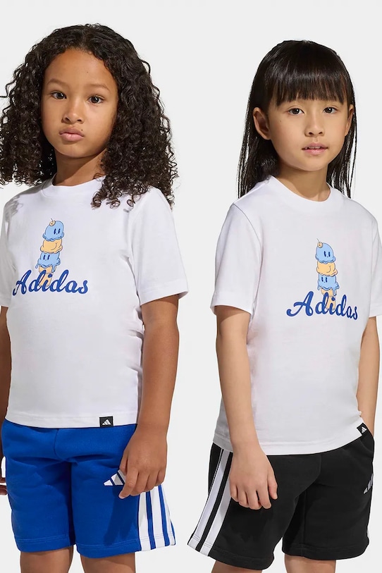adidas tricou de bumbac pentru copii print alb KA0543
