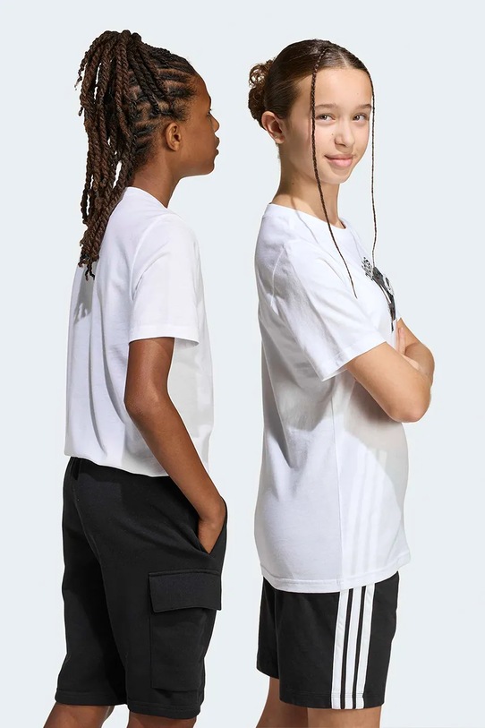 Αγορίστικα Παιδικό βαμβακερό μπλουζάκι adidas KA2976 λευκό