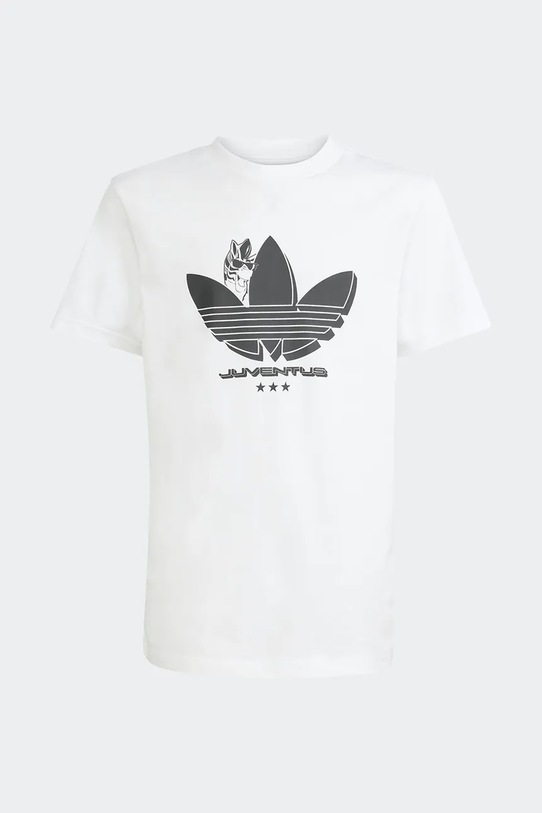 Dječja pamučna majica kratkih rukava adidas Performance Juventus print bijela KF9622