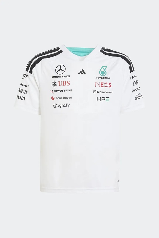 Dětské tričko adidas Performance MERCEDES V výstřih bílá KF0164