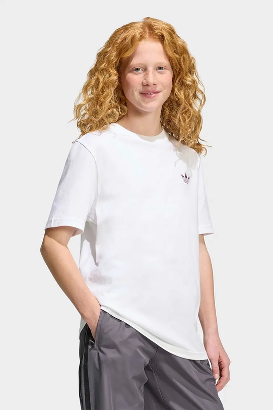 Момче Детска памучна тениска adidas Originals KD5956 син