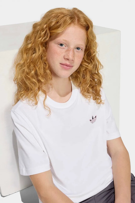 Детска памучна тениска adidas Originals KD5956 син