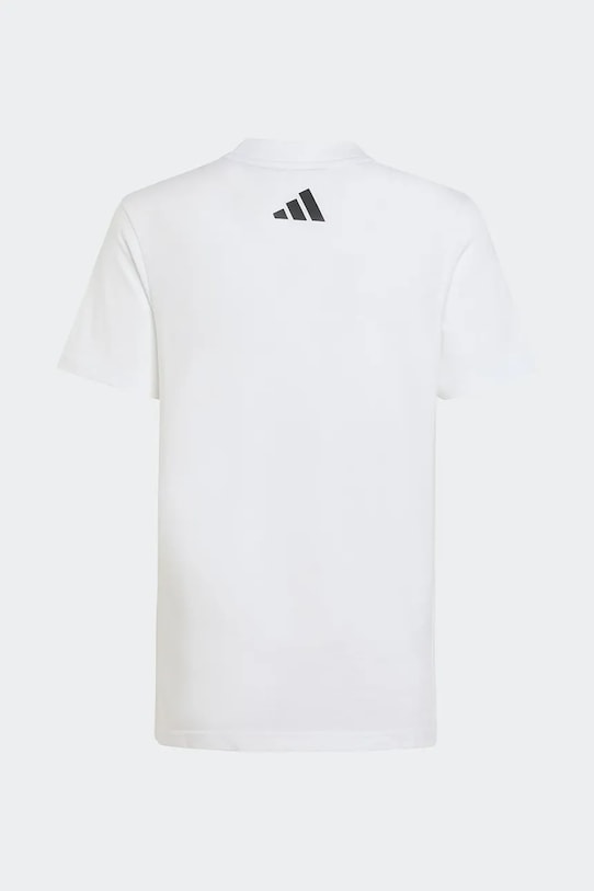 Otroška bombažna kratka majica adidas Performance MERCEDES KQ8082 bela SS26