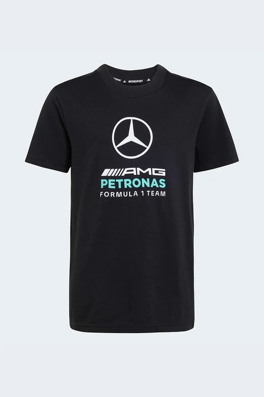 Otroška bombažna kratka majica adidas Performance MERCEDES Okrogel črna KQ8083