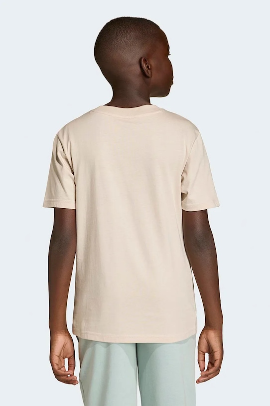 Chłopiec adidas t-shirt bawełniany dziecięcy KD6045 beżowy