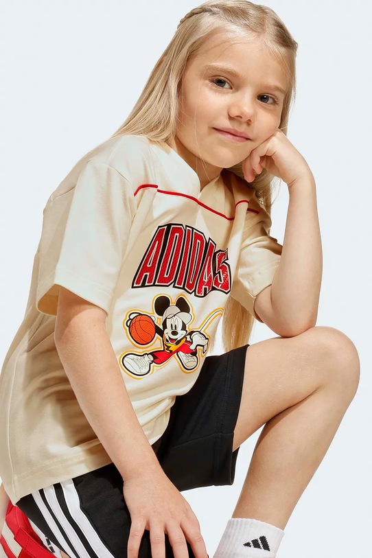 adidas t-shirt oversize dziecięcy z bawełną DISNEY JZ7673