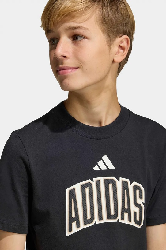 adidas t-shirt bawełniany dziecięcy KC4641 czarny