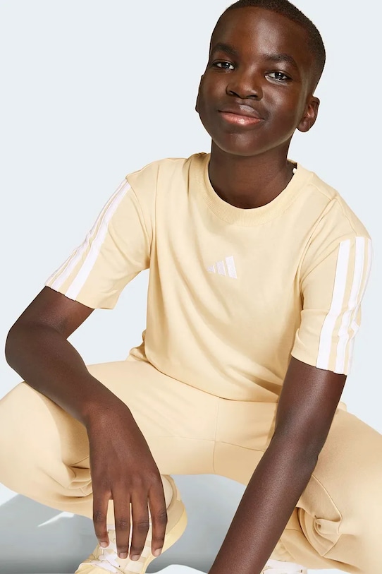 Παιδικό βαμβακερό μπλουζάκι adidas KD8552 κίτρινο