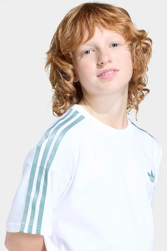 Dětské bavlněné tričko adidas Originals KE2703 bílá