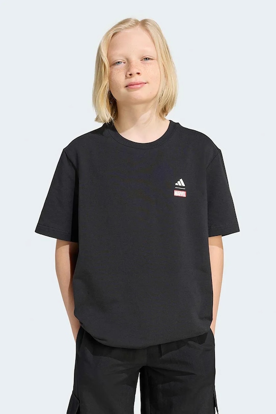 adidas t-shirt dziecięcy Marvel czarny JZ7675