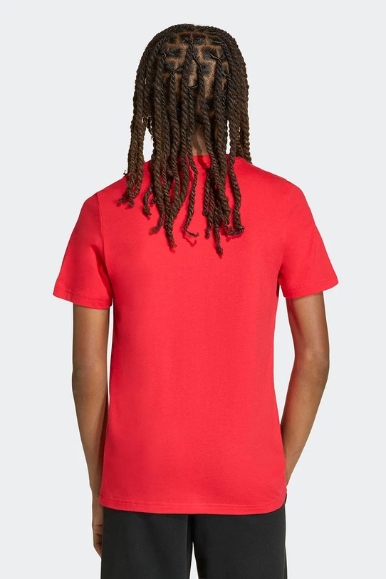 Παιδικό βαμβακερό μπλουζάκι adidas KE1335 κόκκινο